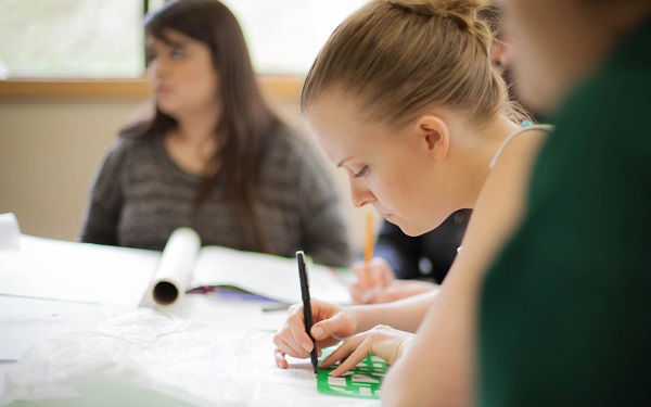 A Student learning interior designing